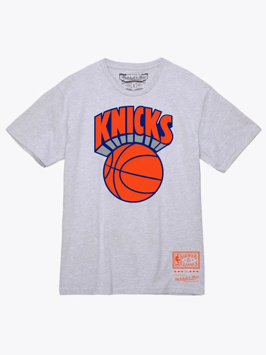 Футболка с принтом New York Knicks Mitchell & Ness — изображение 1 из 2, серый