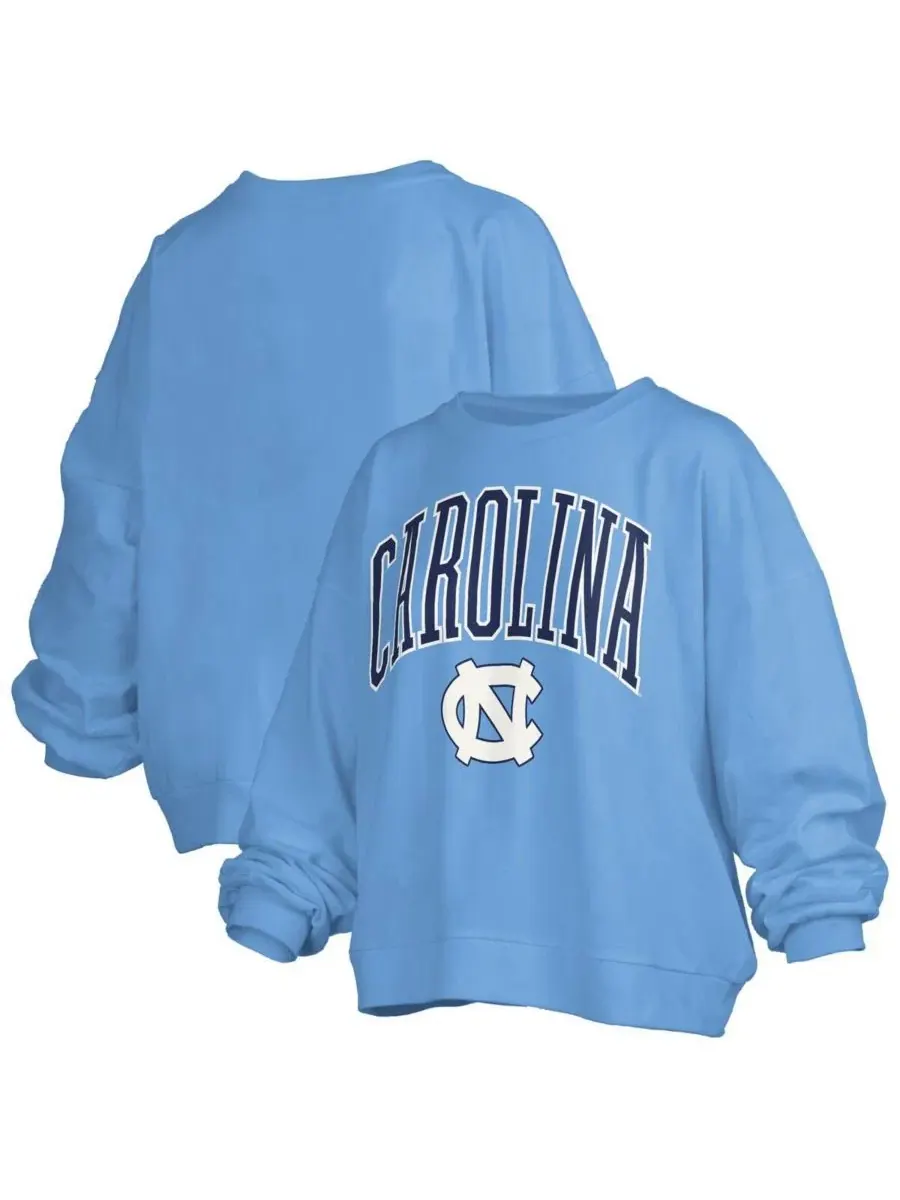 Женский свитшот оверсайз с принтом North Carolina Tar Heels Pressbox — изображение 1 из 3