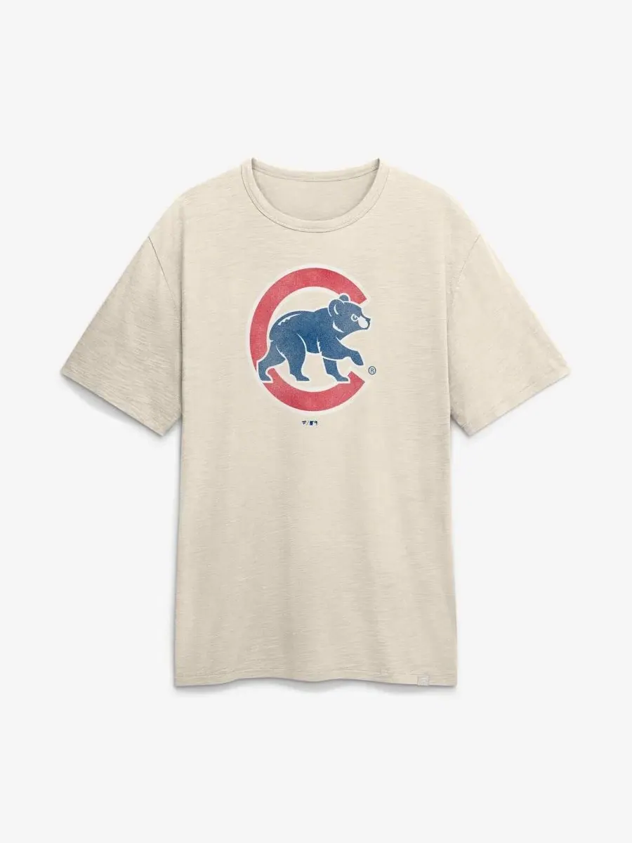 Футболка с принтом Chicago Cubs Stadium Slub Fanatics — изображение 1 из 2, бежевый