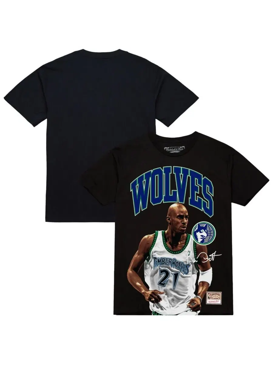 Футболка с принтом Kevin Garnett Hardwood Classics Player Arch Mitchell & Ness — изображение 1 из 3, черный