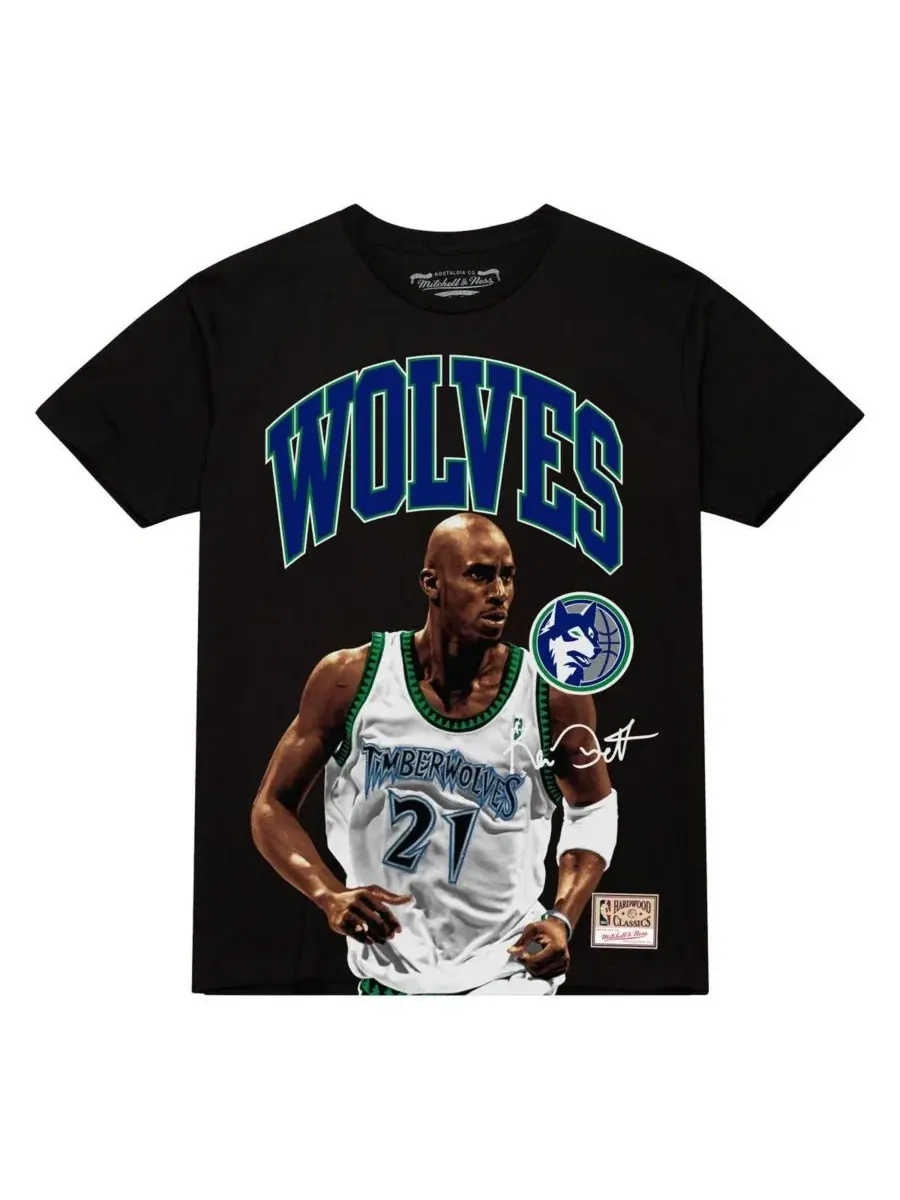 Футболка с принтом Kevin Garnett Hardwood Classics Player Arch Mitchell & Ness — изображение 2 из 3, черный