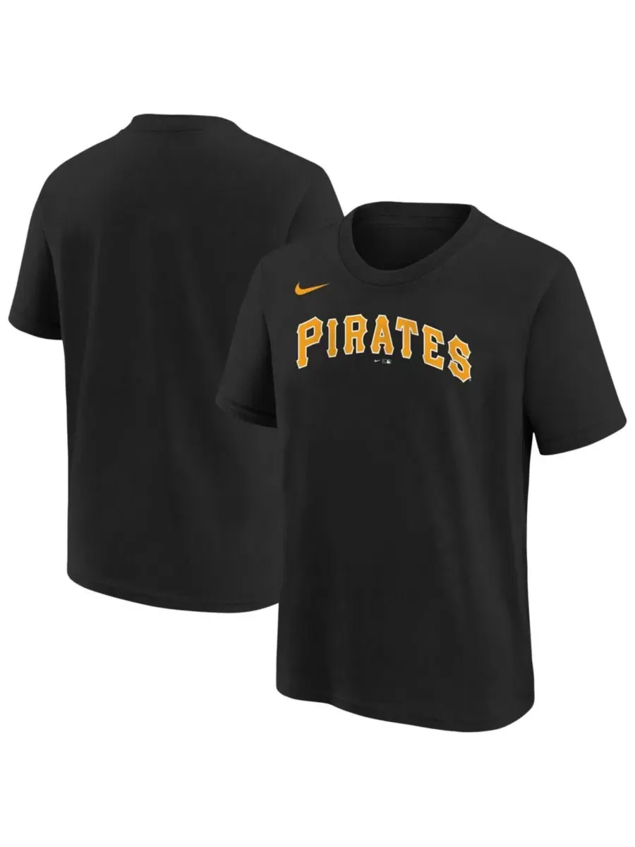 Футболка с принтом Pittsburgh Pirates Wordmark Nike — изображение 1 из 3, черный