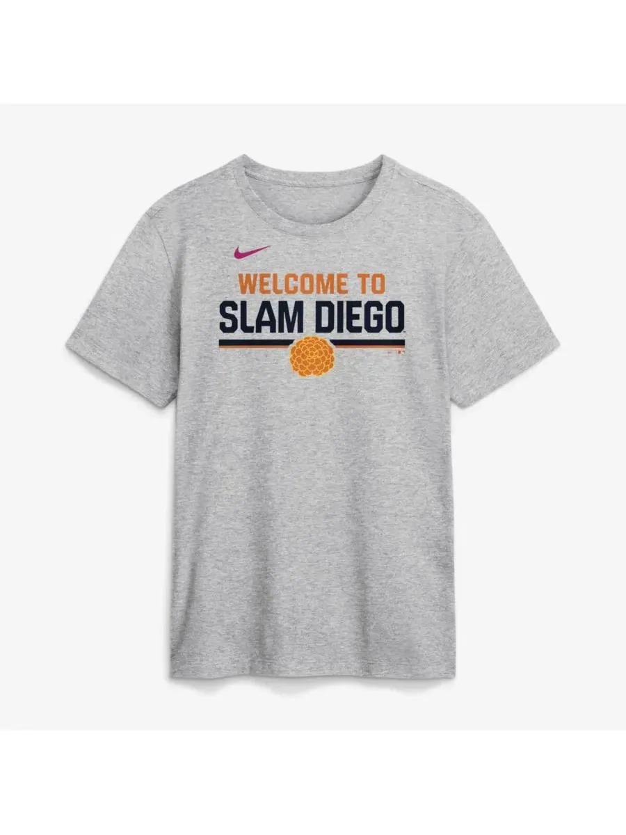 Футболка с принтом San Diego Padres City Connect Stacked Team Phrase Nike — изображение 1 из 2, серый