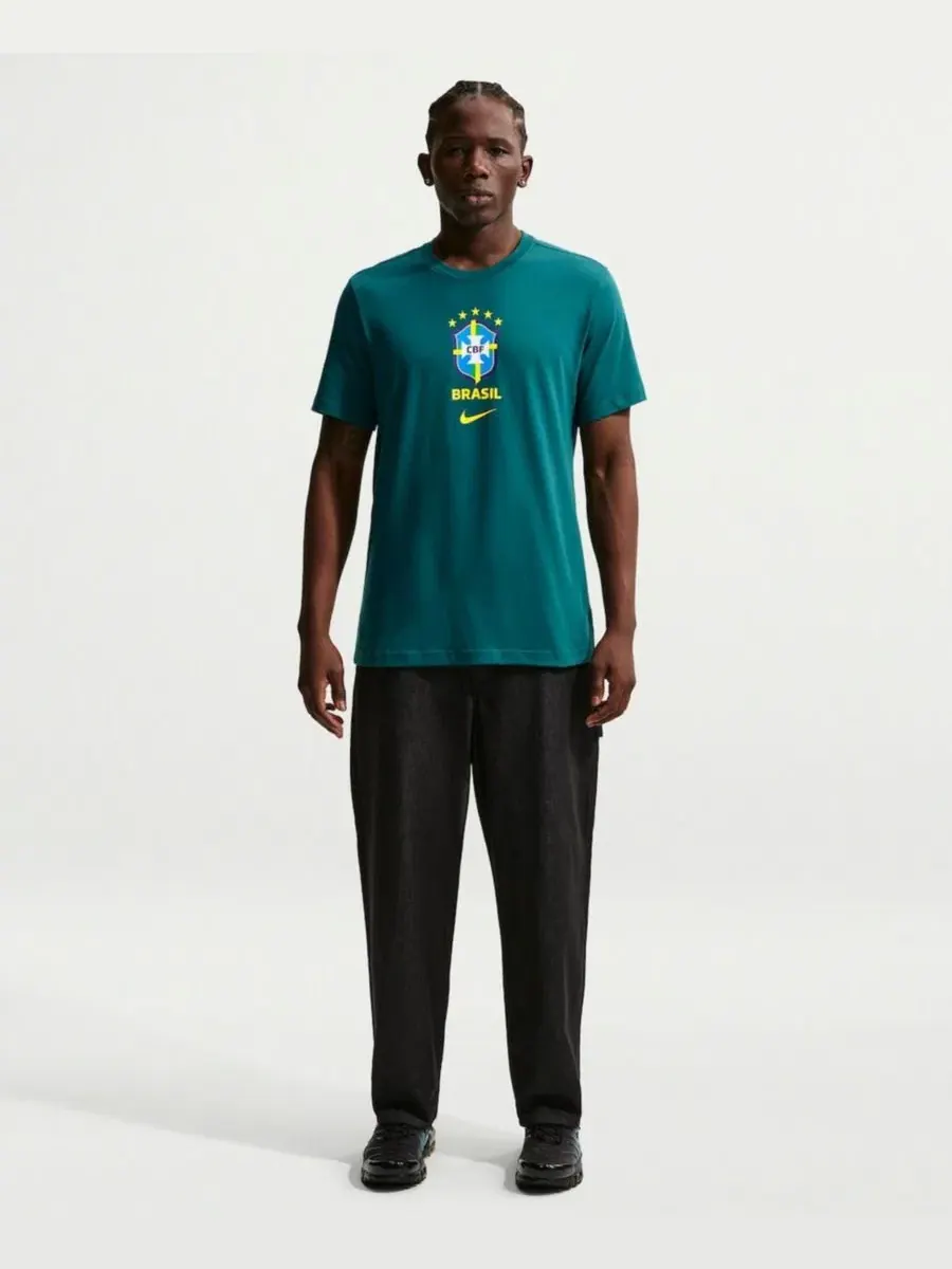 Футболка с принтом Brazil National Team Nike — изображение 1 из 5, зеленый