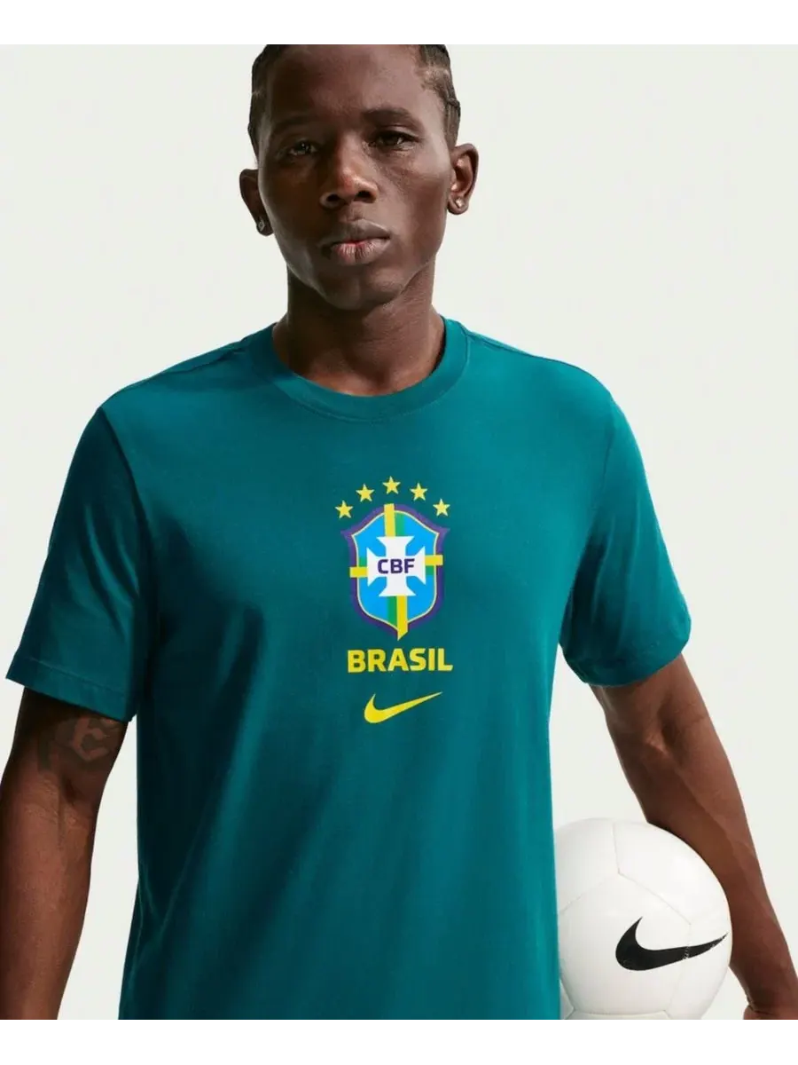 Футболка с принтом Brazil National Team Nike — изображение 3 из 5, зеленый