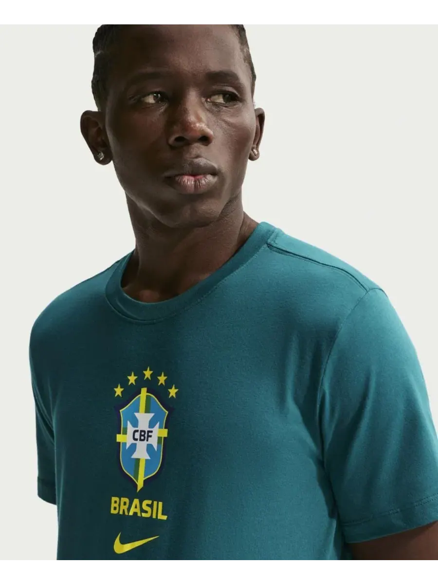 Футболка с принтом Brazil National Team Nike — изображение 5 из 5, зеленый