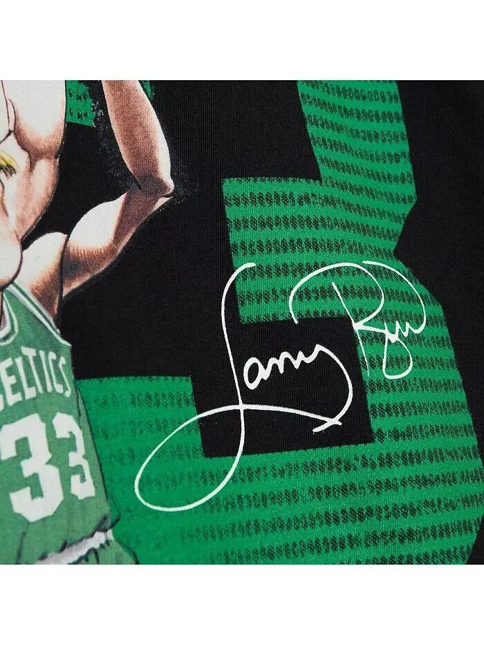 Мужская черная футболка Boston Celtics Hardwood Classics с карикатурой на Ларри Берда Mitchell & — изображение 4 из 4