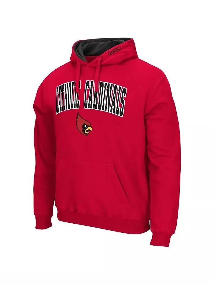 Мужская толстовка с капюшоном Cardinal Catholic University Cardinals Arch & Logo Colosseum — изображение 2 из 3