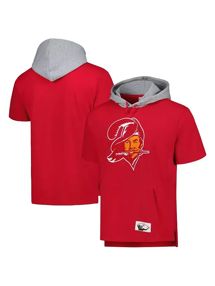 Мужская красная худи с короткими рукавами Tampa Bay Buccaneers Postgame Mitchell & Ness — изображение 1 из 3