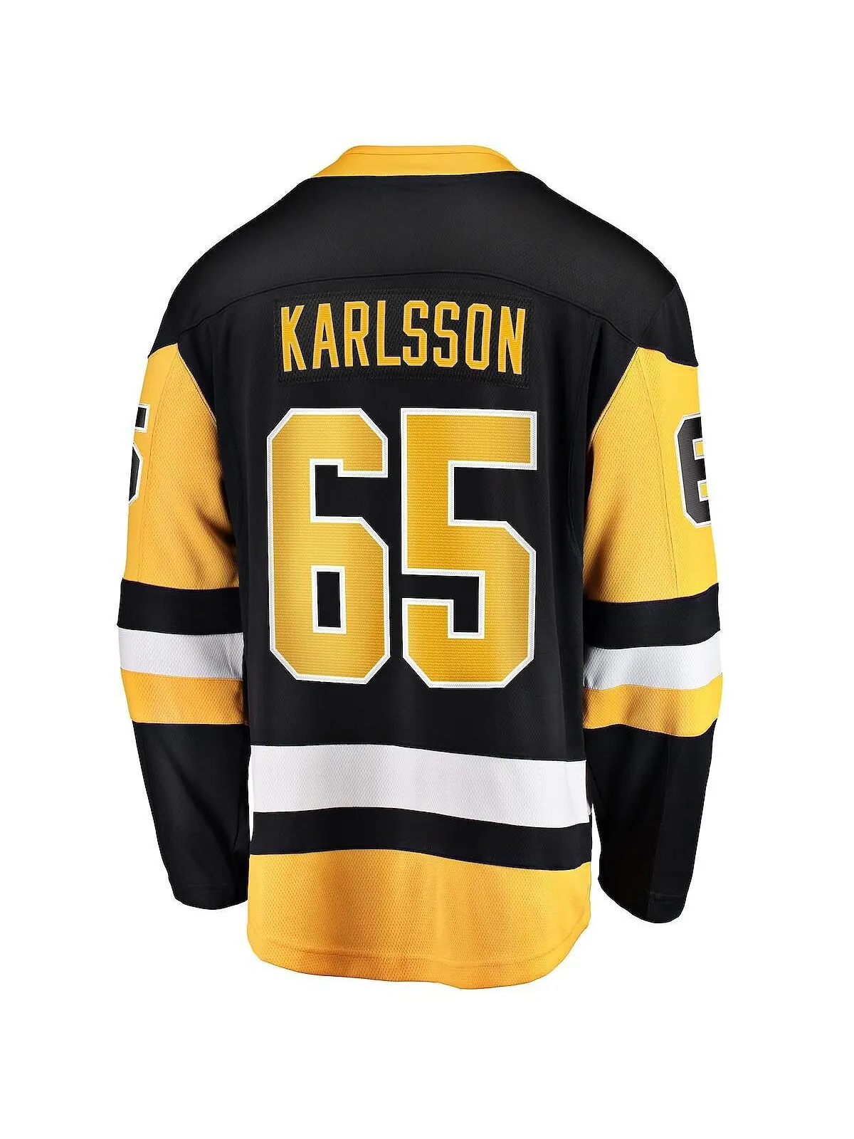Мужская черная домашняя футболка с логотипом Erik Karlsson Pittsburgh Penguins Fanatics — изображение 3 из 3, черный
