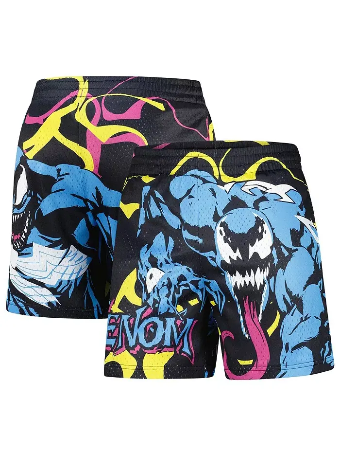Мужские черные шорты Venom с крупным принтом из сетки Lids