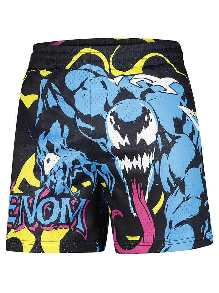 Мужские черные шорты Venom с крупным принтом из сетки Lids — изображение 2 из 3