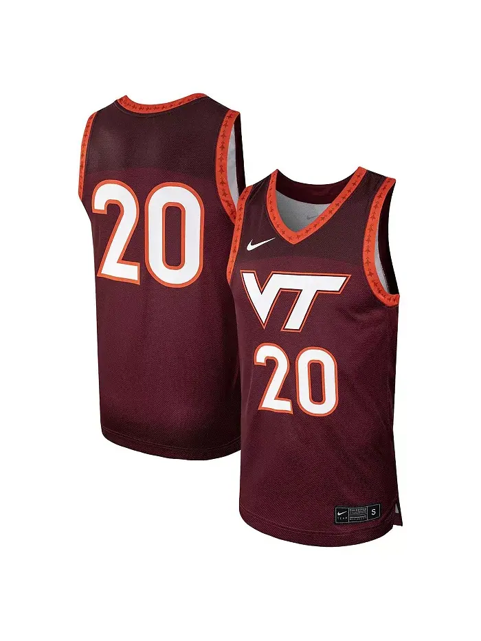 Мужская баскетбольная майка-реплика Maroon Virginia Tech Hokies #20 Nike — изображение 1 из 3