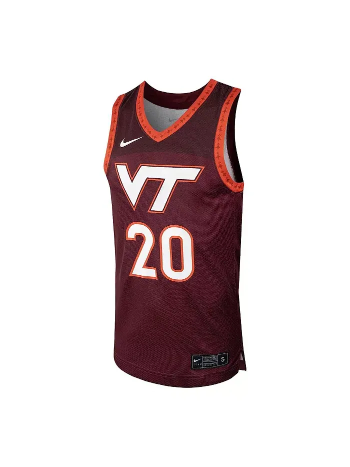 Мужская баскетбольная майка-реплика Maroon Virginia Tech Hokies #20 Nike — изображение 2 из 3