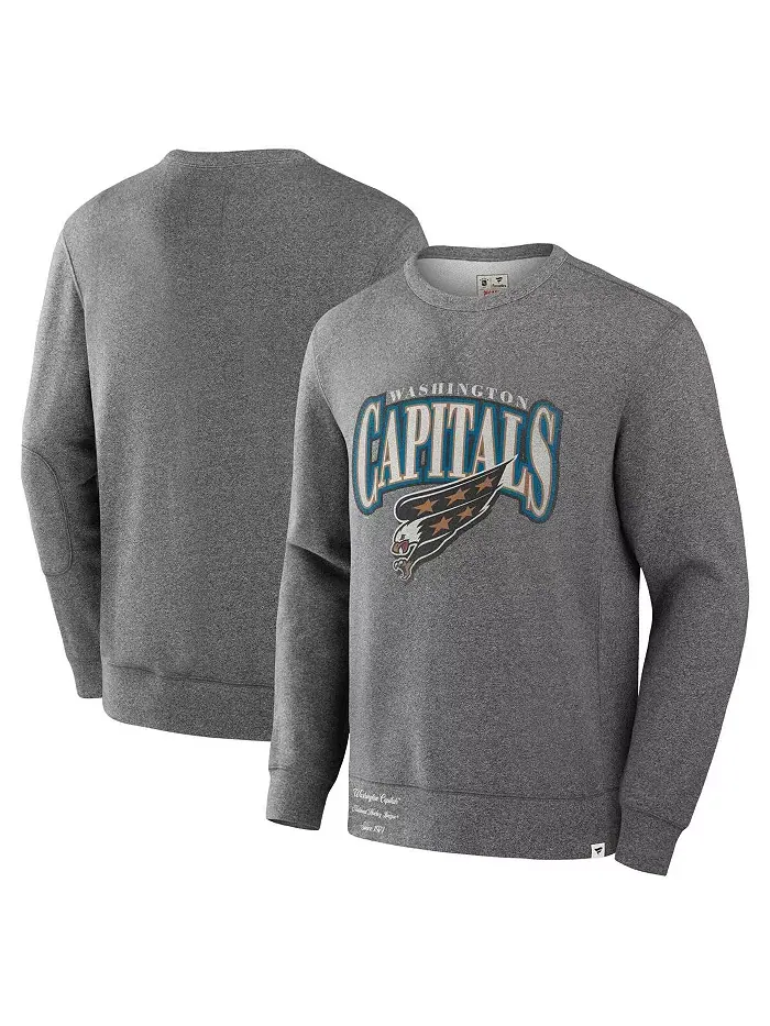 Мужской флисовый свитшот с подкладкой Heather Gray Washington Capitals Decades Collection Legendary — изображение 1 из 3