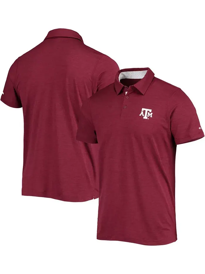 Мужская поло Texas A&M Aggies Tech Trail Space-Dye Omni-Shade бордового цвета Columbia — изображение 1 из 3
