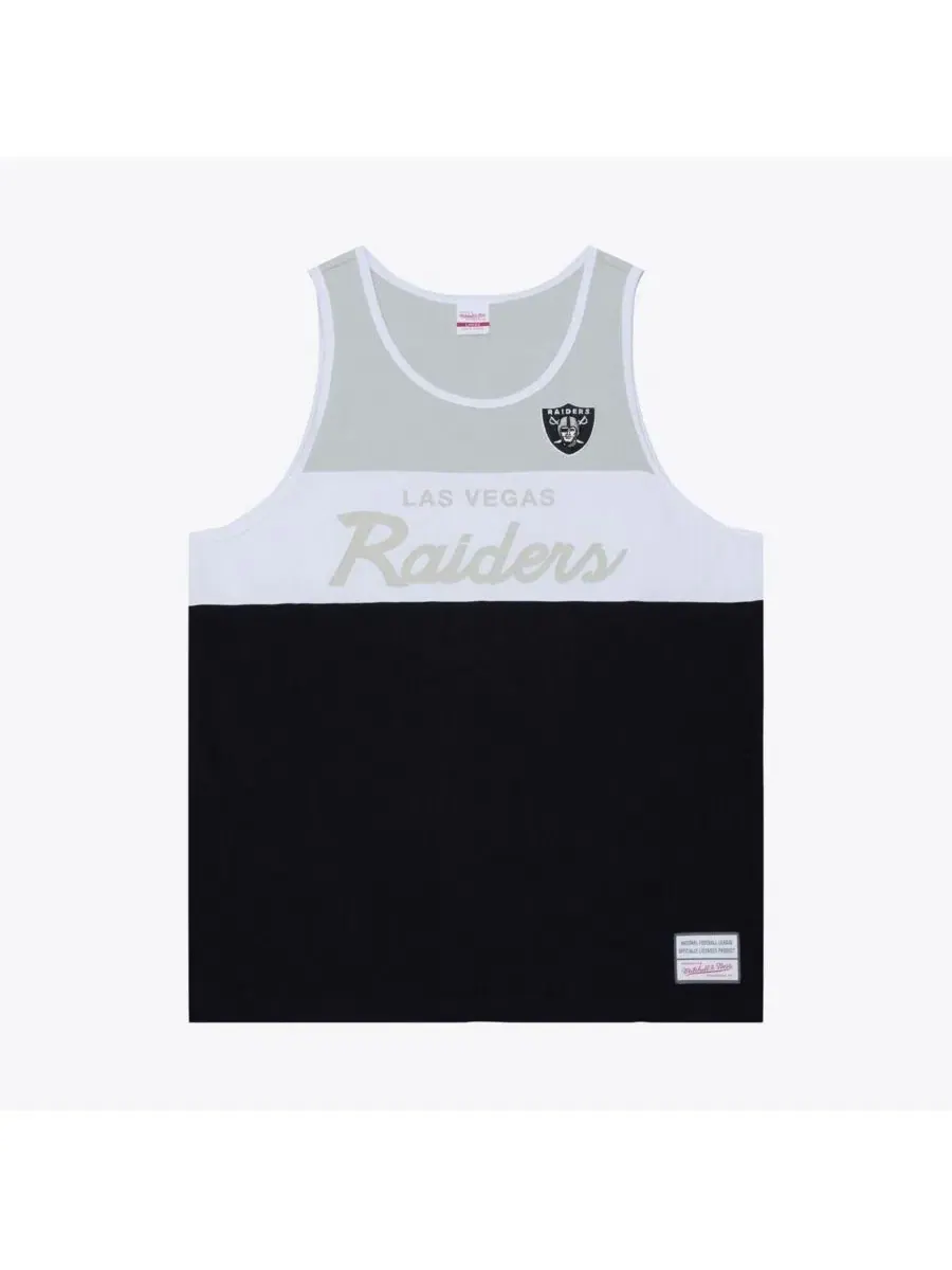 Майка без рукавов с принтом Las Vegas Raiders Head Coach Mitchell & Ness — изображение 1 из 5, черный серебристый