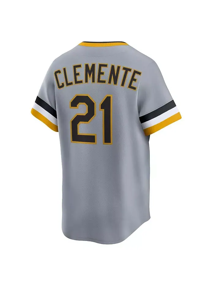 Мужская бейсбольная майка Roberto Clemente в сером цвете Pittsburgh Pirates из коллекции Throwback — изображение 2 из 3