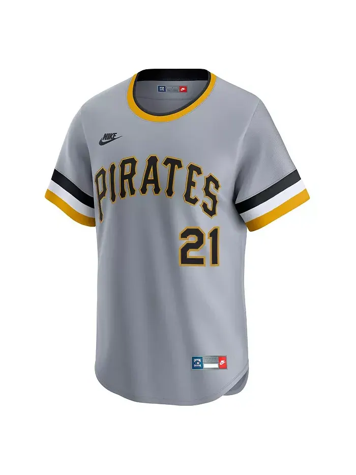 Мужская бейсбольная майка Roberto Clemente в сером цвете Pittsburgh Pirates из коллекции Throwback — изображение 3 из 3