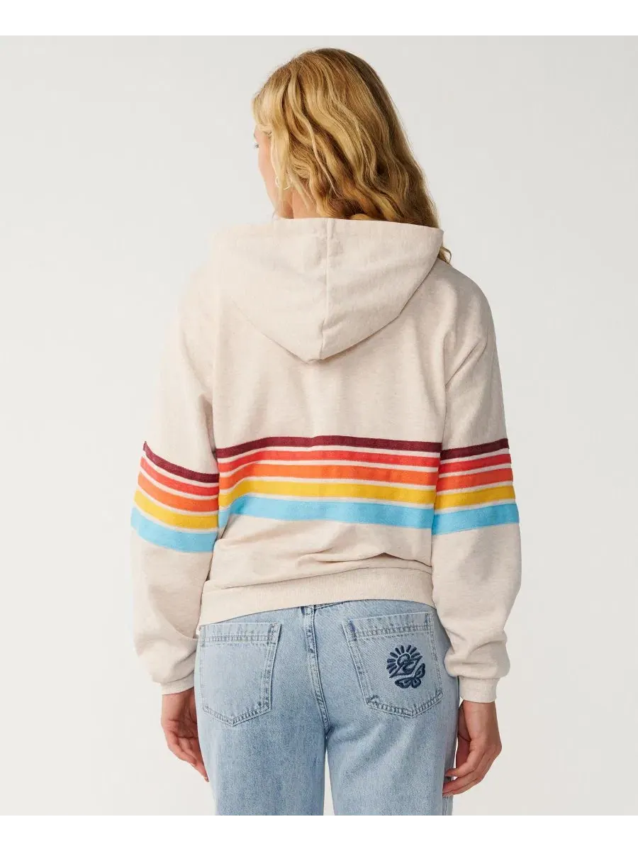 Худи с капюшоном на молнии с полосатым принтом Rip Curl, Oatmeal Marle — изображение 3 из 3