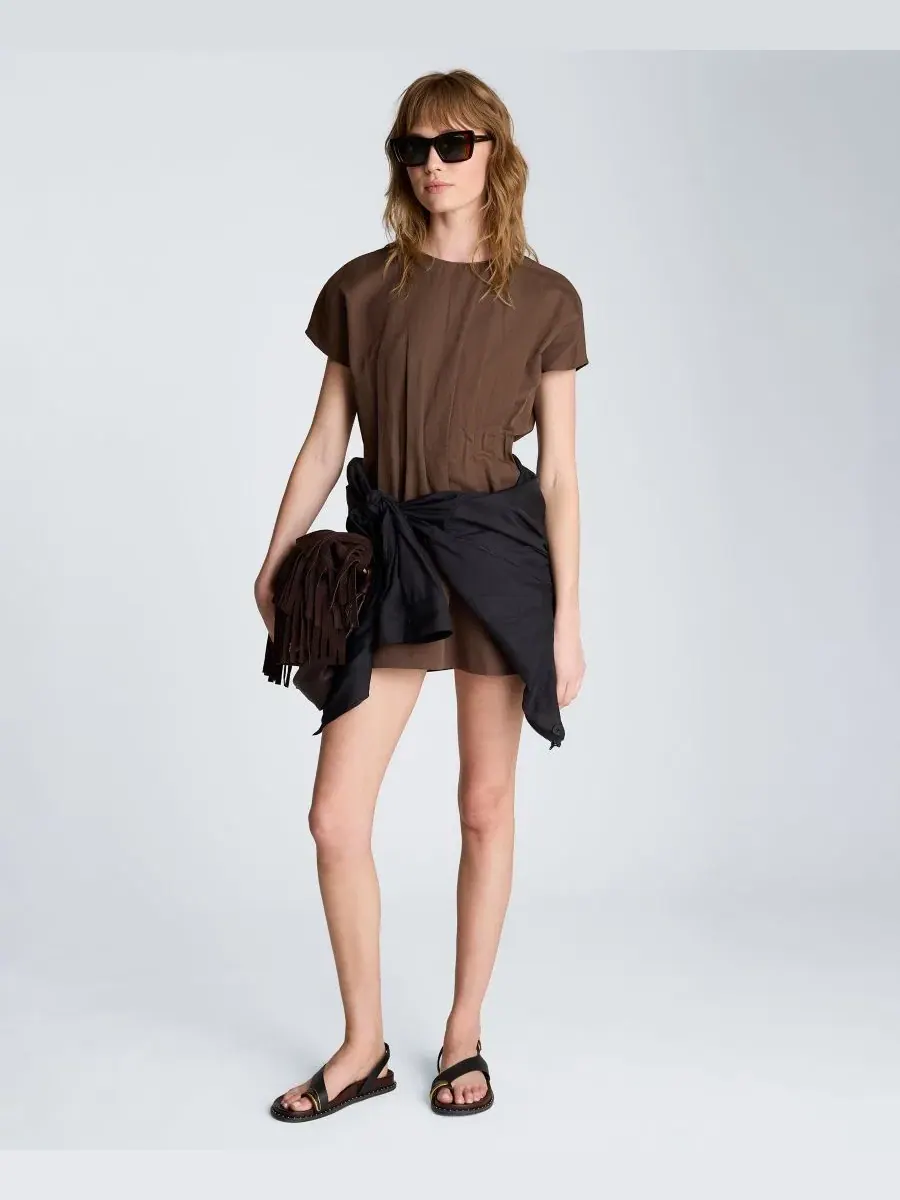 Платье мини из льна с круглым вырезом Kenneth Cole, Kola — изображение 3 из 7