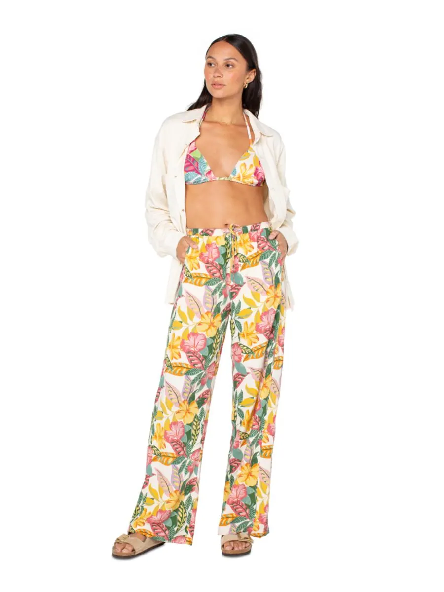 Детские брюки So Precious с цветочным принтом и завязками на талии Roxy, Egret Sangria Tropics
