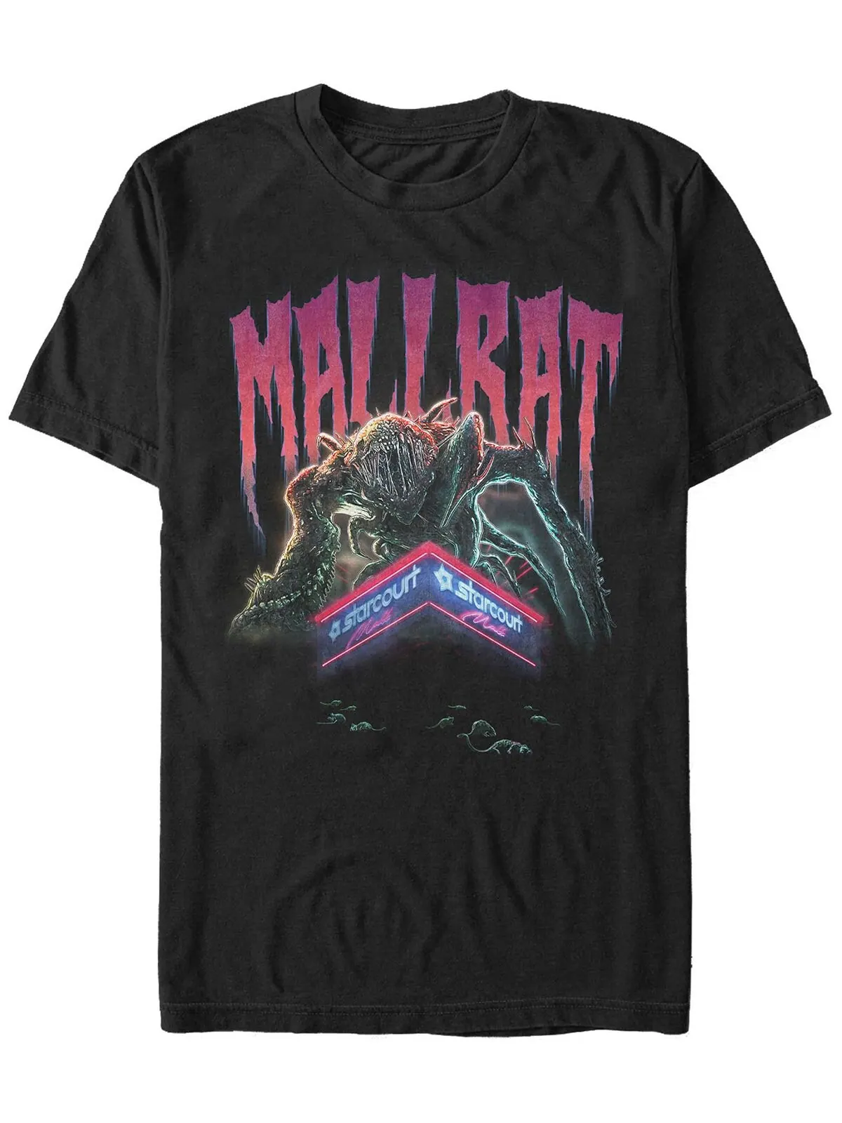 Мужская футболка с коротким рукавом stranger things mall rat demogorgan Fifth Sun — изображение 1 из 1, черный