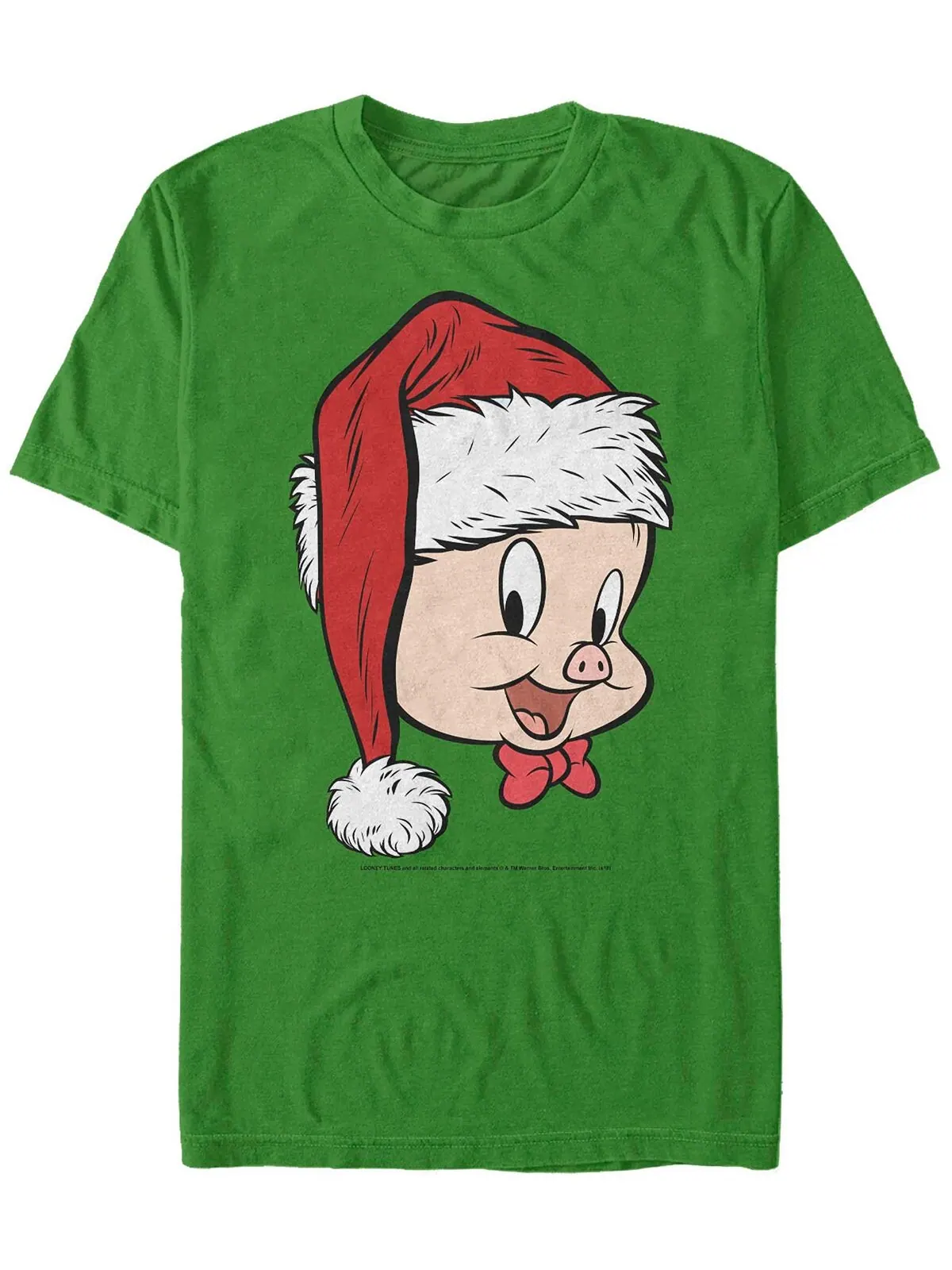 Мужская футболка с коротким рукавом looney tunes santa porky Fifth Sun — изображение 1 из 1, зеленый