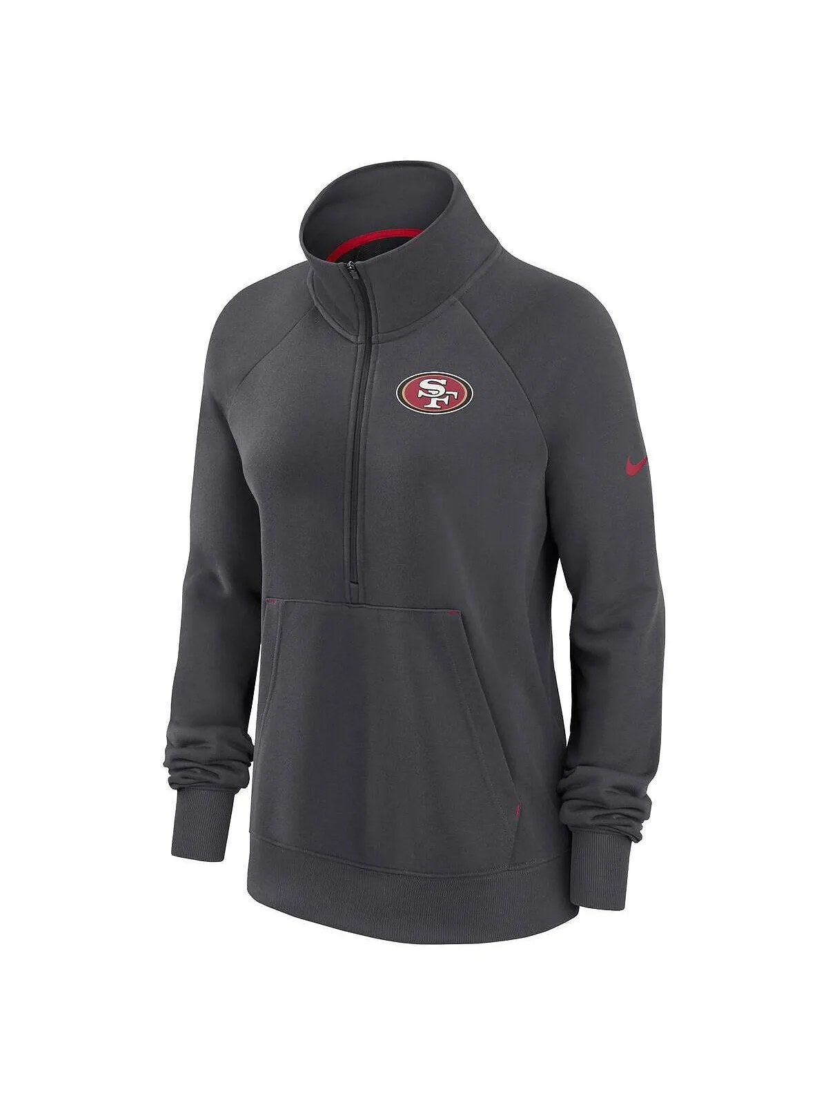 Женская темно-серая толстовка san francisco 49ers premium raglan performance с молнией до половины — изображение 2 из 2