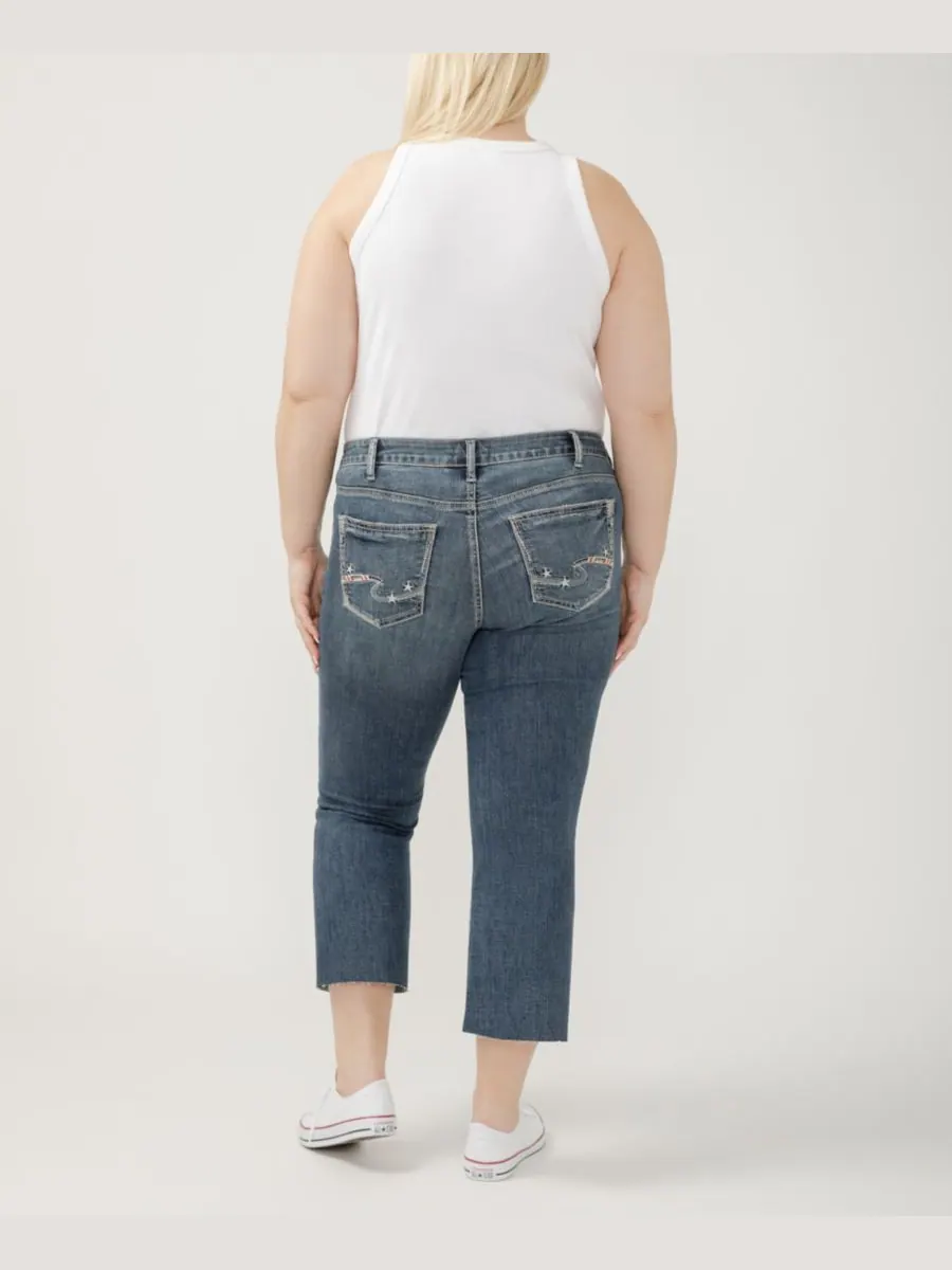 Джинсы Suki Plus Size Mid Rise Curvy Fit Flare Jeans Silver Jeans Co, Glory — изображение 3 из 6