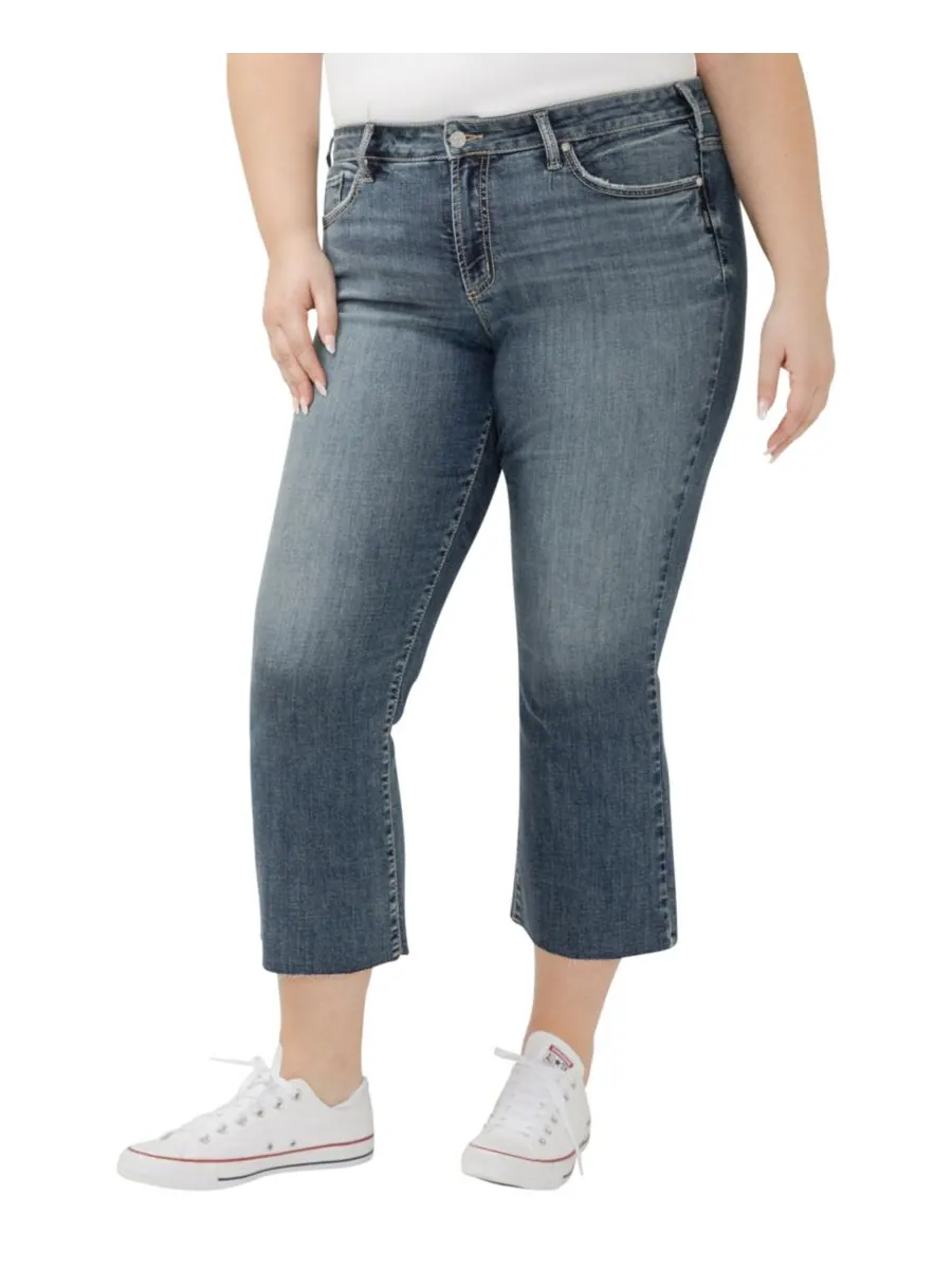 Джинсы Suki Plus Size Mid Rise Curvy Fit Flare Jeans Silver Jeans Co, Glory — изображение 4 из 6