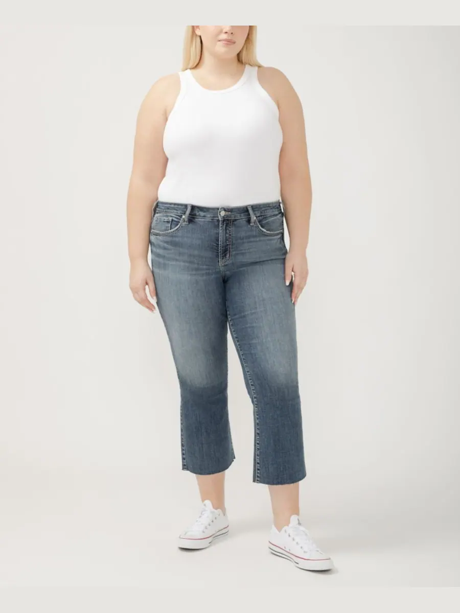 Джинсы Suki Plus Size Mid Rise Curvy Fit Flare Jeans Silver Jeans Co, Glory — изображение 5 из 6