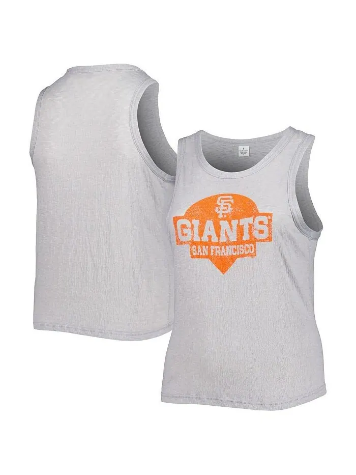 Женская серая майка San Francisco Giants Tri-Blend больших размеров с высоким воротником Soft As A — изображение 1 из 1