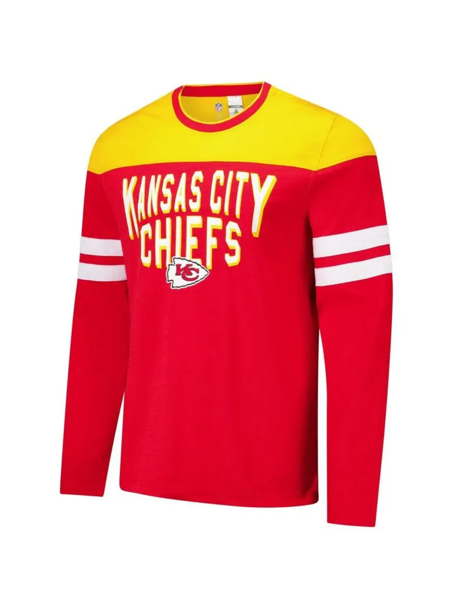 G-III Sports by Carl Banks Мужская красно-золотая футболка с длинным рукавом Kansas City Chiefs — изображение 2 из 3