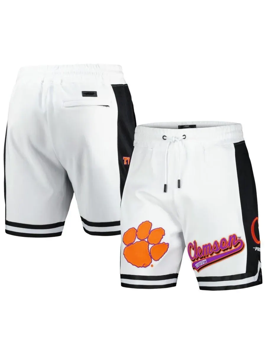 Pro Standard Мужские белые шорты Clemson Tigers Script Tail DK 2.0 — изображение 1 из 3, белый