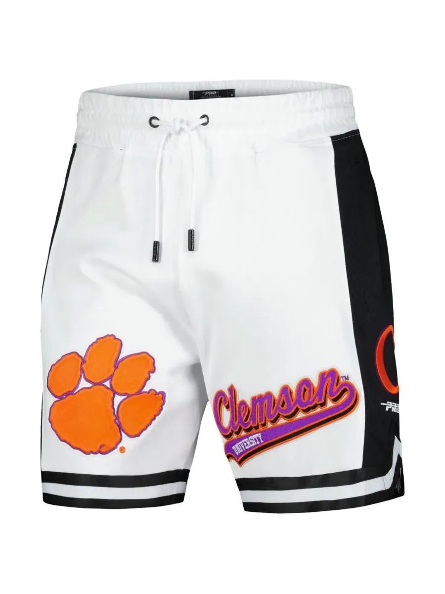 Pro Standard Мужские белые шорты Clemson Tigers Script Tail DK 2.0 — изображение 3 из 3, белый