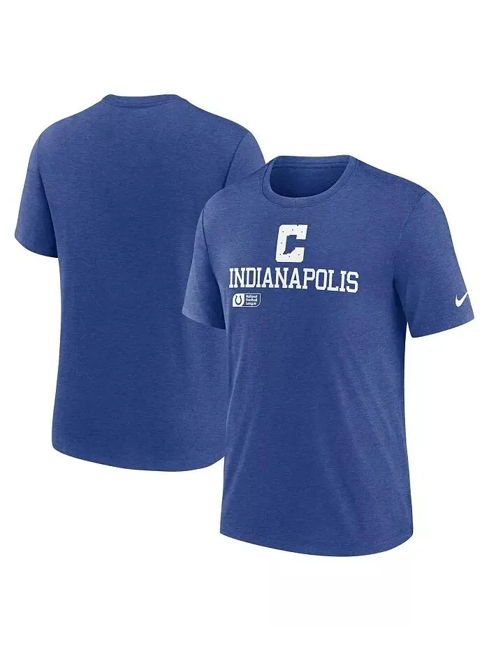 Мужская футболка Royal Indianapolis Colts Overlap Lockup Tri-Blend Nike — изображение 1 из 3