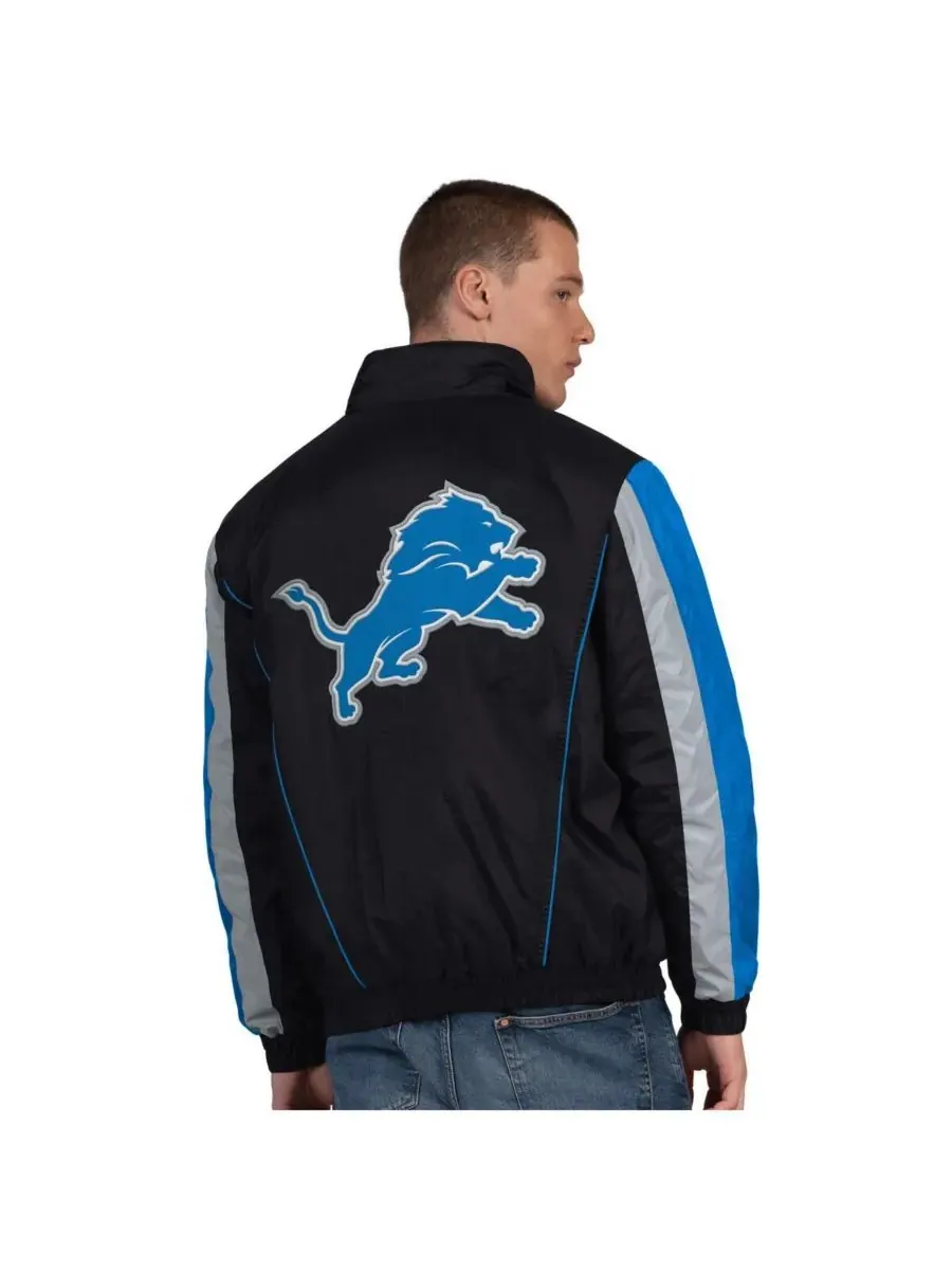 Starter Мужская черная куртка Detroit Lions Thursday Night Gridiron с половинной молнией — изображение 2 из 2, черный