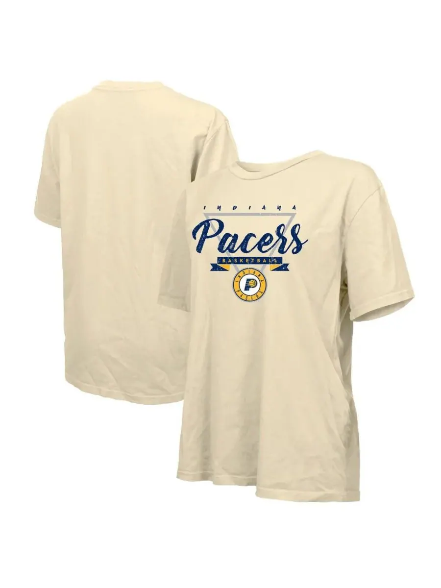 Majestic Женская кремовая футболка оверсайз с символикой Indiana Pacers — изображение 1 из 3, бежевый