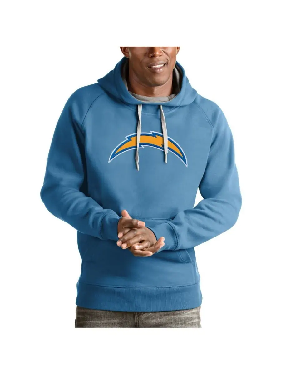 Antigua Мужская светло-голубая толстовка с капюшоном Los Angeles Chargers Victory — изображение 1 из 1, светлый синий