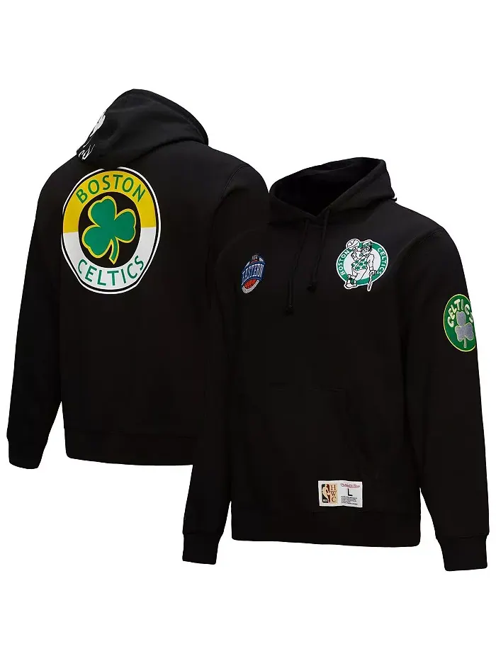 Мужская черная толстовка с капюшоном Boston Celtics Hardwood Classics Blackout Collection Mitchell — изображение 1 из 5