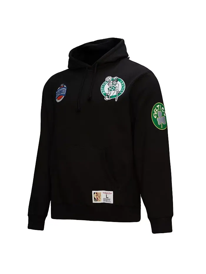 Мужская черная толстовка с капюшоном Boston Celtics Hardwood Classics Blackout Collection Mitchell — изображение 5 из 5