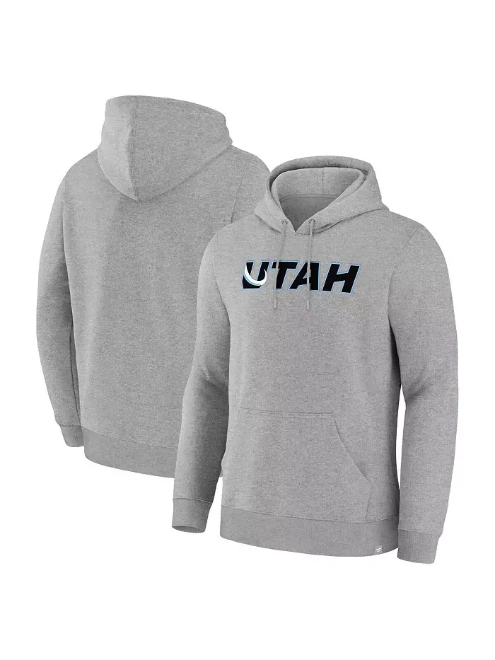 Мужская худи из флиса Legacy комбинированного цвета Heather Gray Utah Mammoth Fanatics — изображение 1 из 3