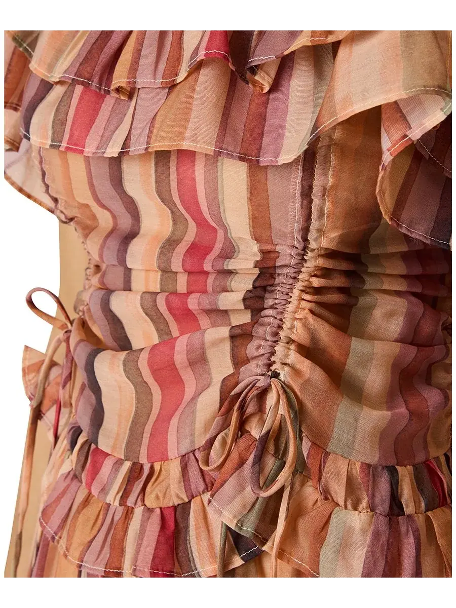 Женская блузка с квадратным вырезом Steve Madden, Painted Stripe — изображение 4 из 5