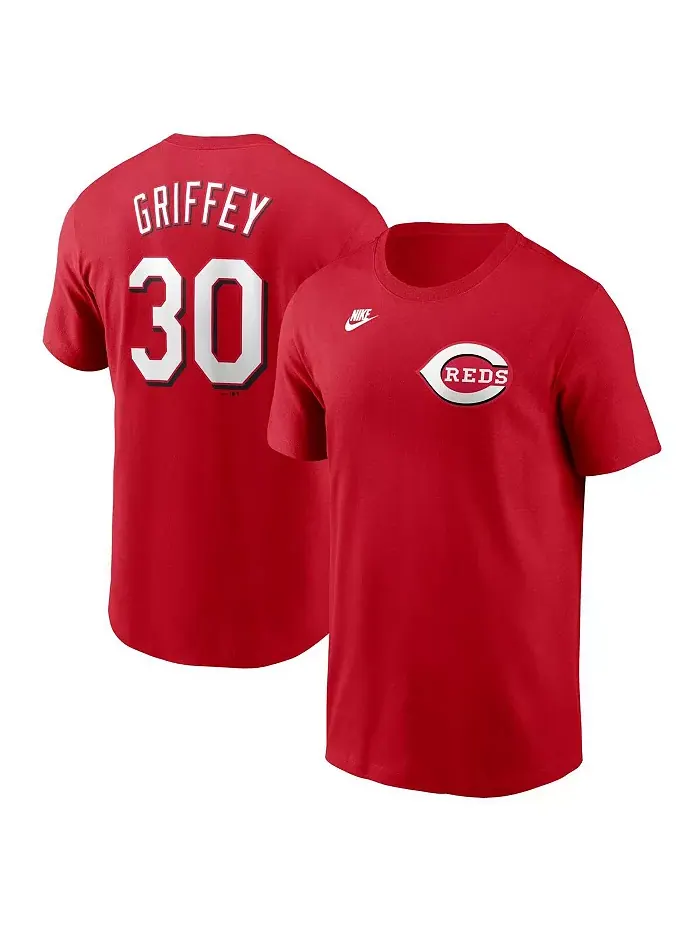 Мужская футболка Ken Griffey Jr. Red Cincinnati Reds с именем и номером Fuse Nike — изображение 1 из 3