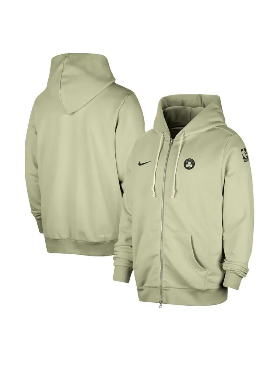 Nike Мужская зеленая толстовка на молнии Boston Celtics Authentic Standard Issue — изображение 1 из 3, зеленый