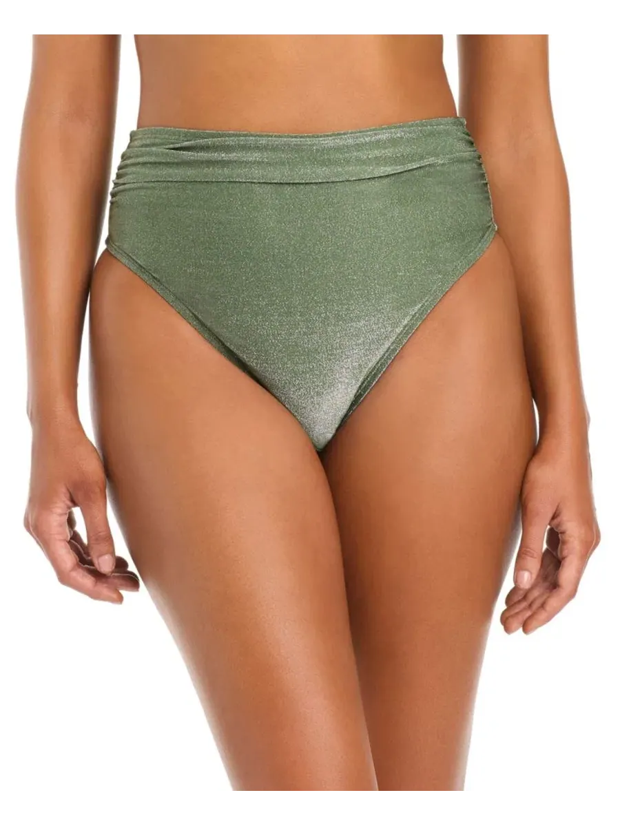 Плавки бикини с высокой посадкой Shimmer Core Solids Bar III, Tropic Verde — изображение 1 из 3