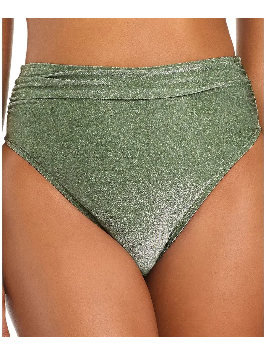 Плавки бикини с высокой посадкой Shimmer Core Solids Bar III, Tropic Verde — изображение 3 из 3