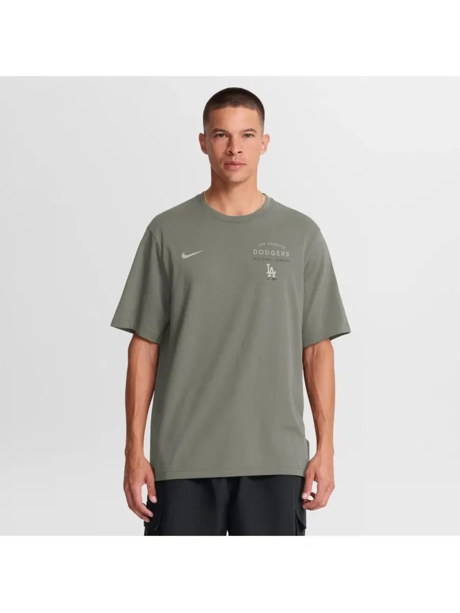 Мужская оливковая футболка Los Angeles Dodgers Dri-FIT Primary Nike — изображение 1 из 8, оливковый