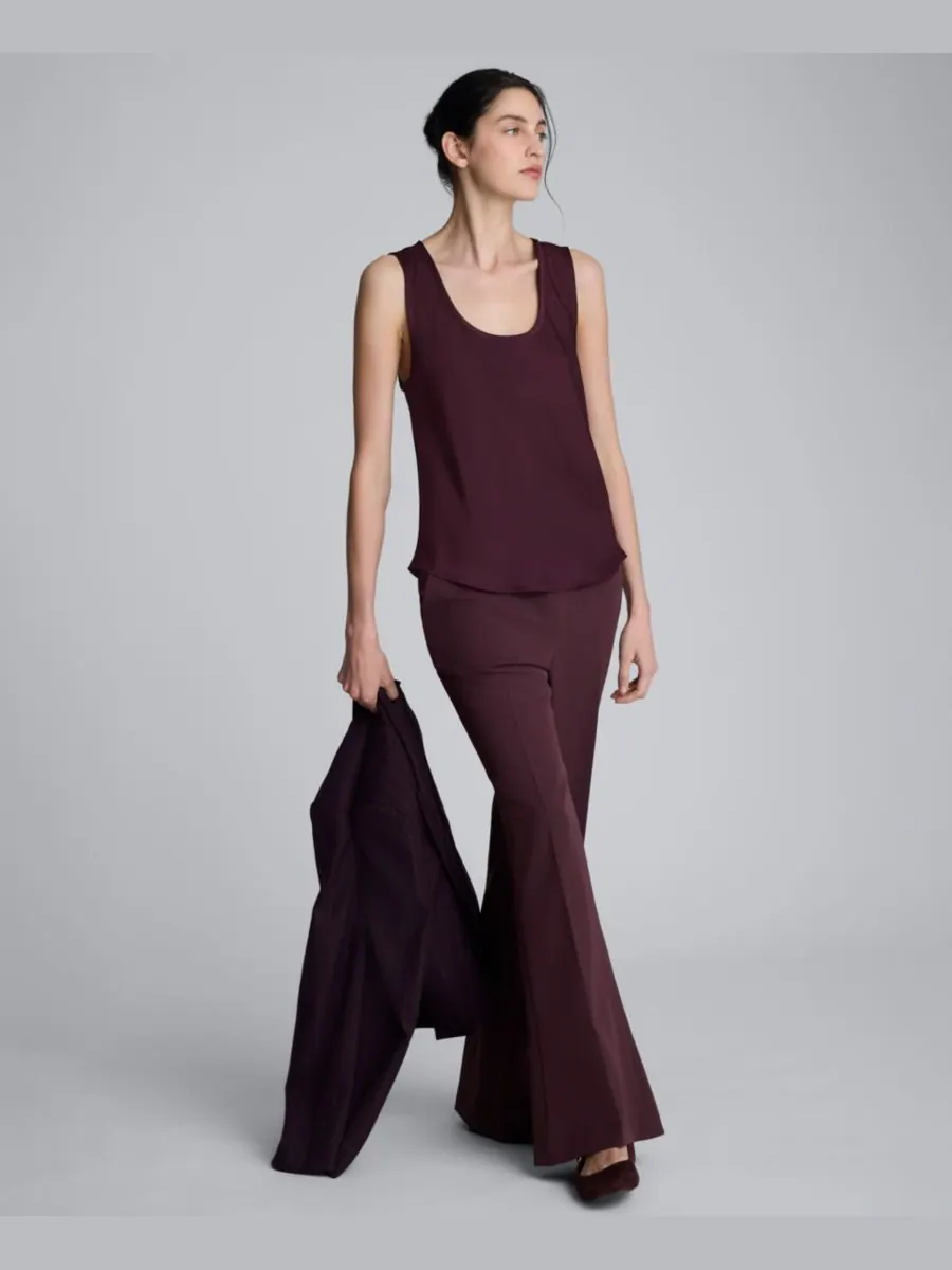 Женские брюки-клеш из роскошной саржи Kenneth Cole, Dark Aubergine